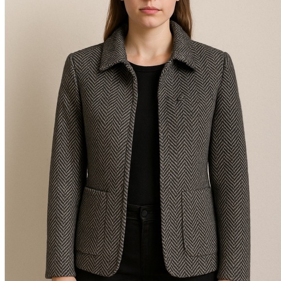 Lauren Ralph Lauren Jackets & Blazers - Lauren Ralph Lauren Blazer Herringbone Wool Blend Jacket Women's Size 4